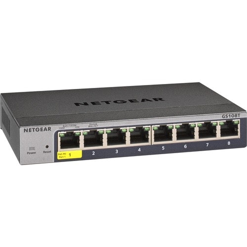 Netgear ProSafe GS108Tv3 8 Ports Manageable Ethernet Switch - 3 Layer Supported - Twisted Pair - Desktop, Wall Mountable -
