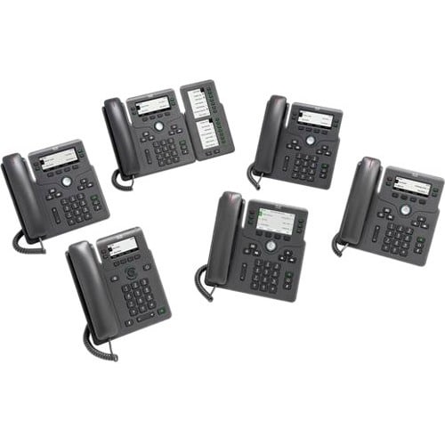 Cisco 6871 IP Phone - Corded - Corded/Cordless - Wi-Fi - Wall Mountable - Charcoal - 6 x Total Line - VoIP - IEEE 802.11a/
