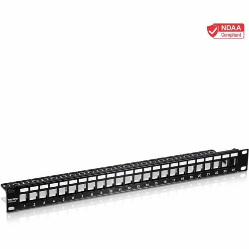 Panneau de brassage vierge TRENDnet TC-KP24S - 24 Port(s) - 1U Haut - Montable en rack