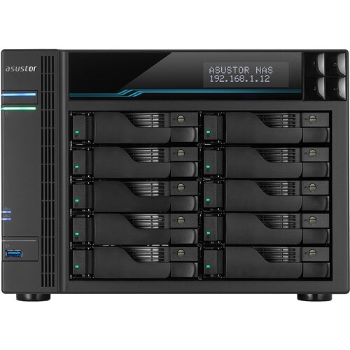 ASUSTOR Lockerstor 10 AS6510T SAN/NAS Storage System - Intel Atom C3538 Quad-core (4 Core) 2.10 GHz - 10 x HDD Supported -