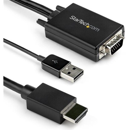 StarTech.com 2m VGA auf HDMI Adapter mit USB-Audio - 1080p - Adapterkabel - 2 Jahre Garantie - Anschluss 1: USB A, Stecker