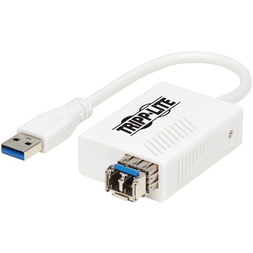 Eaton Tripp Lite Series USB 3.0 Multimode Fiber Optic Transceiver Ethernet Adapter, 10/100/1000 Mbps, 1310nm, 550m, LC - U