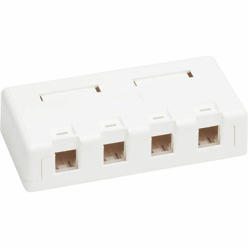 Tripp Lite series Surface-Mount Box for Keystone Jacks - 4 Ports, White - 4 x Total Number of Socket(s) - Surface Mount - 