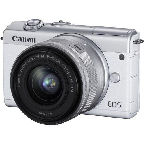 Canon EOS M200 24,1 Megapixel Spiegellose Kamera mit Objektiv - 15 mm - 45 mm Brennweite - Weiß - Autofokus - 7,6 cm (3 Zo