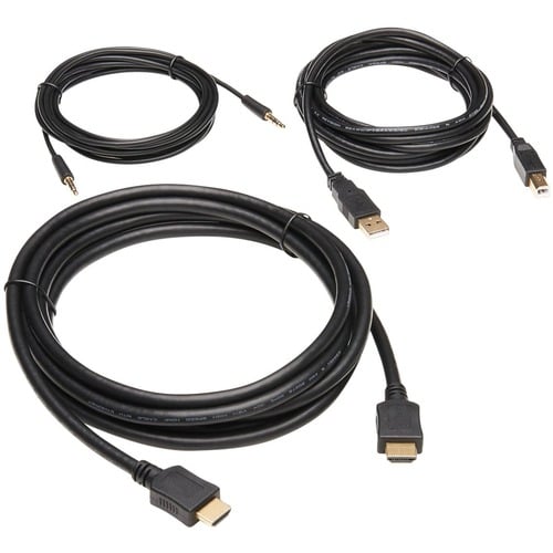 Eaton Tripp Lite Series HDMI KVM Cable Kit - 4K HDMI, USB 2.0, 3.5 mm Audio (M/M), Black, 10 ft. (3.05 m) - HDMI KVM Cable