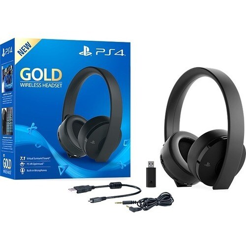 Sony Gold CUHYA-0080BR Wired/Wireless Over-the-head Stereo Gaming Headset - Black - Binaural - Circumaural - 1000 cm - RF 
