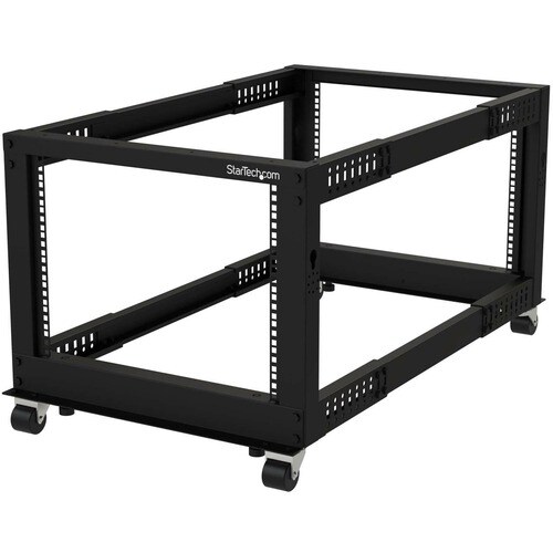 StarTech.com 4-Pfosten 8 HE Mobiles Open Frame Serverrack, 19" Netzwerk Rack, Rack für AV/IT; Rollen, Nivellierfüße oder B