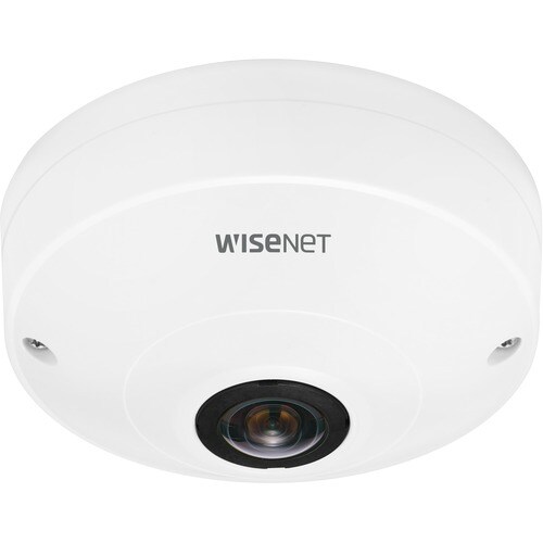 Wisenet QNF-8010 6 Megapixel Indoor Network Camera - Color - Fisheye - White - H.265, H.264, MJPEG, H.264M, H.264B, H.264H