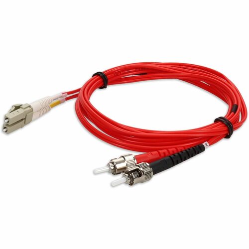 LC/ST M/M RISER PATCH CBL 10M RED OM2 DUPLEX FIBER TAA COMP