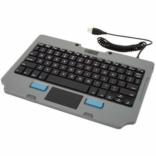 Gamber-Johnson Lite Rugged Keyboard - Cable Connectivity - USB Type A Interface - TouchPad - English (UK) - Silicon Rubber