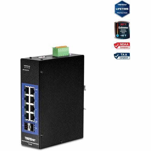 Commutateur Ethernet TRENDnet TI-G102I 10 Ports Gérable - Gigabit Ethernet - 1000Base-T, 100/1000Base-FX - Nouveau - Confo