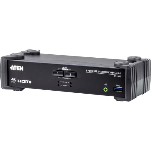 ATEN 2-Port USB 3.0 4K HDMI KVMP Switch - 2 Computer(s) - 1 Local User(s) - 4096 x 2160 - 6 x USB - 3 x HDMI - Desktop