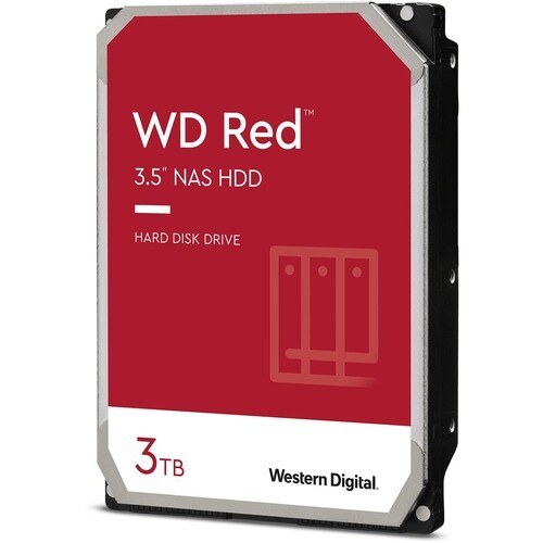 WD Red WD30EFAX 3 TB Hard Drive - 3.5" Internal - SATA (SATA/600) - Storage System Device Supported - 5400rpm - 180 TB TBW