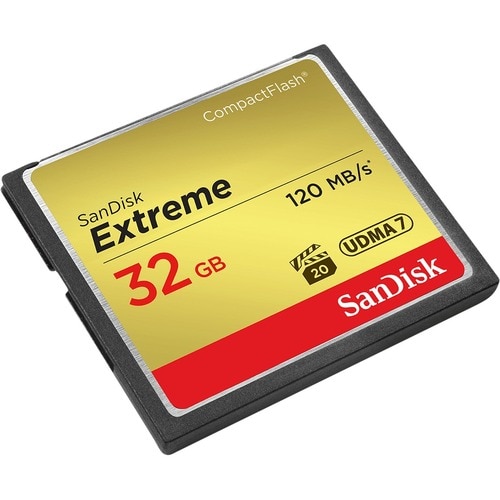 SanDisk Extreme 32 GB CompactFlash - 1 - 120 MB/s Read - 85 MB/s Write