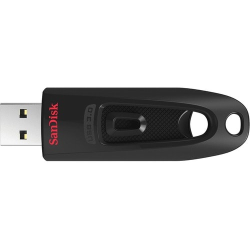 SanDisk Ultra 64 GB USB 3.0 Type A Flash Drive - Red - 128-bit AES - 100 MB/s Read Speed