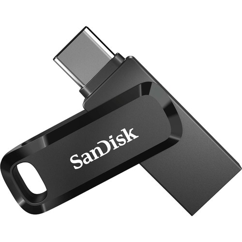 SanDisk Ultra Dual Drive Go 64 GB USB 3.1 Type C, USB Type A Flash Drive - Black - 150 MB/s Read Speed