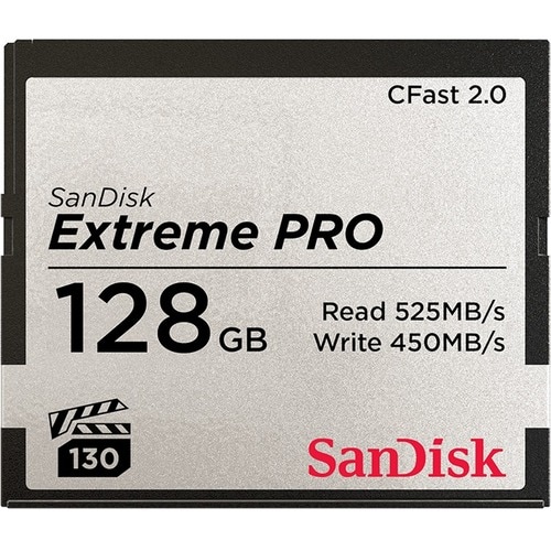 Carte Carte CFast SanDisk Extreme PRO - 128 Go - 525 Mo/s en Lecture - 450 Mo/sSpaceen Écriture
