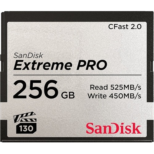 Carte Carte CFast SanDisk Extreme PRO - 256 Go - 525 Mo/s en Lecture - 450 Mo/sSpaceen Écriture - À vie Garantie