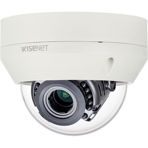 Wisenet HCV-7070R 4 Megapixel Outdoor Surveillance Camera - Color, Monochrome - Dome - Ivory - 98.43 ft Infrared Night Vis
