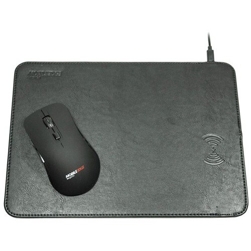 Mobile Edge Wireless Charging Mouse Pad - Wireless - Smartphone - Qi - Charging Capability - Micro USB - 3 x USB - Black -