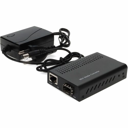 AddOn Transceiver/Media Converter - TAA Compliant - 1 Port(s) - 1 x Network (RJ-45) - Twisted Pair, Optical Fiber - Single