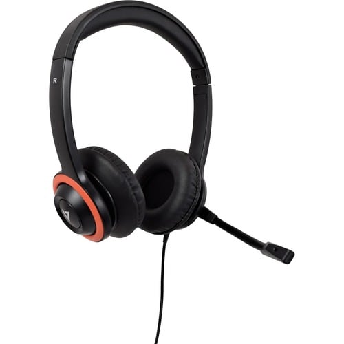 V7 Safe Sound HA530E Wired Over-the-head, On-ear Stereo Headset - Black, Red - Binaural - Circumaural - 32 Ohm - 20 Hz to 