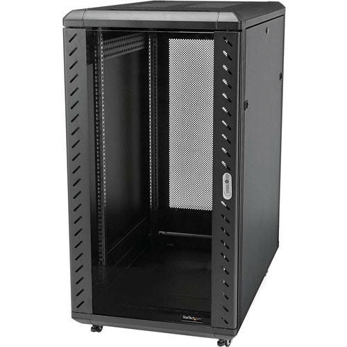 StarTech.com 4-Pfosten 18HE Server Rack, 19" Datenschrank für Computer / IT-Ausrüstung, Heimnetzwerk-Rack, Server-Rack mit