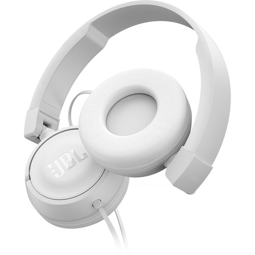JBL T450 Wired Over-the-head Stereo Headset - White - Binaural - Circumaural - 32 Ohm - 20 Hz to 20 kHz - Mini-phone (3.5mm)