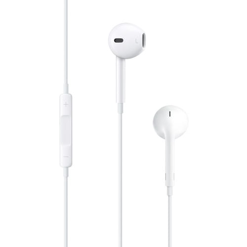 Apple Image Wired Earbud Stereo Earset - Red, White - Binaural - Outer-ear - USB, Mini-phone (3.5mm)