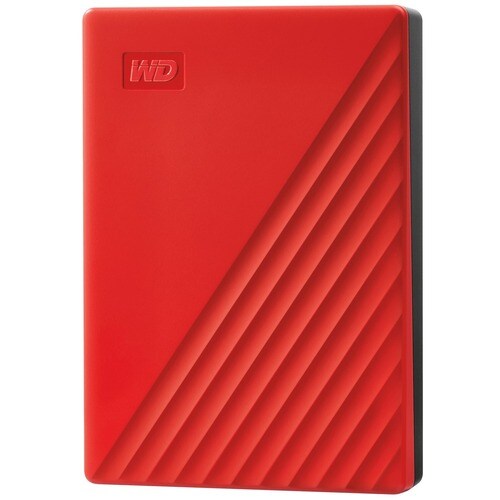 WD My Passport WDBPKJ0040BRD-WESN 4 TB Portable Hard Drive - External - Red - USB 3.0 - 256-bit Encryption Standard - Retail