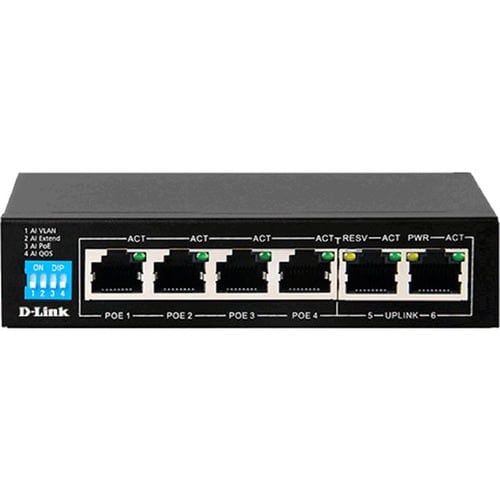 D-Link DES-F1006P-E 6 Ports Ethernet Switch - 2 Layer Supported - Twisted Pair - Desktop