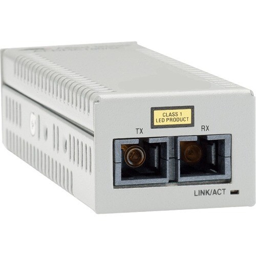 Allied Telesis DMC100/SC Transceiver/Media Converter - TAA Compliant - 2 Port(s) - 1 x Network (RJ-45) - 1 x SC - Twisted 