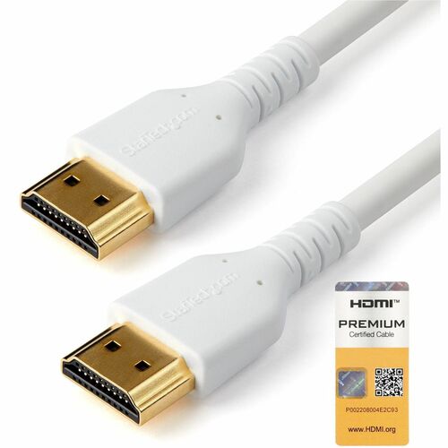 StarTech.com 6.6ft (2m) Slim HDMI 2.0 Cable, Flexible Premium HDMI Cord with Ethernet, 4K 60Hz HDR10, Aramid Fiber with TP