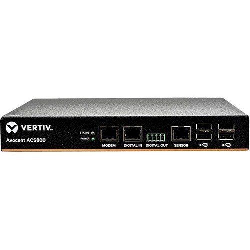 Convertitore seriale Vertiv AVOCENT ACS808MEAC-404 - 1 GB - DDR3 SDRAM - Doppino intrecciato - 2 x Rete (RJ-45) - 4 x USB 