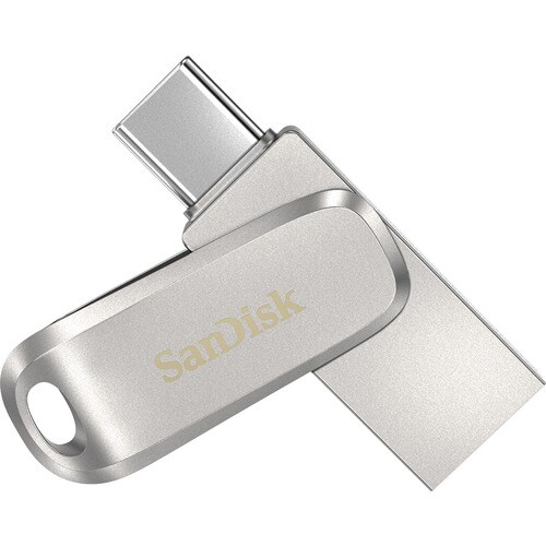 SanDisk Ultra Dual Drive Luxe 512 GB USB 3.1 (Gen 1) Type C, USB 3.1 (Gen 1) Type A Flash Drive - Silver - 150 MB/s Read S