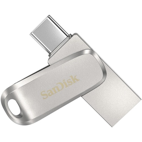 SanDisk Ultra Dual Drive Luxe 1 TB USB 3.1 (Gen 1) Type A, USB 3.1 (Gen 1) Type C Flash Drive - Stainless Steel - 150 MB/s