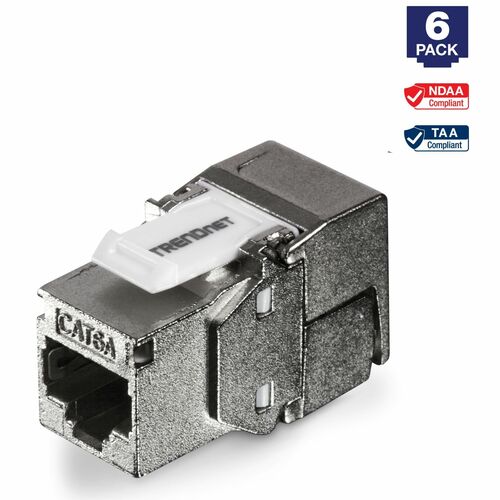 TRENDnet TC-K06C6A Network Connector - 6 Pack - TAA Compliant - 1 x RJ-45 Network Female - Shielding