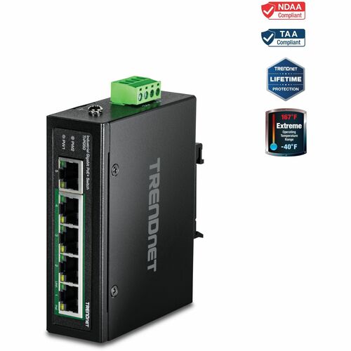 TRENDnet TI-PG50 5 Ports Ethernet Switch - Gigabit Ethernet - 10/100/1000Base-T - New - TAA Compliant - 2 Layer Supported 