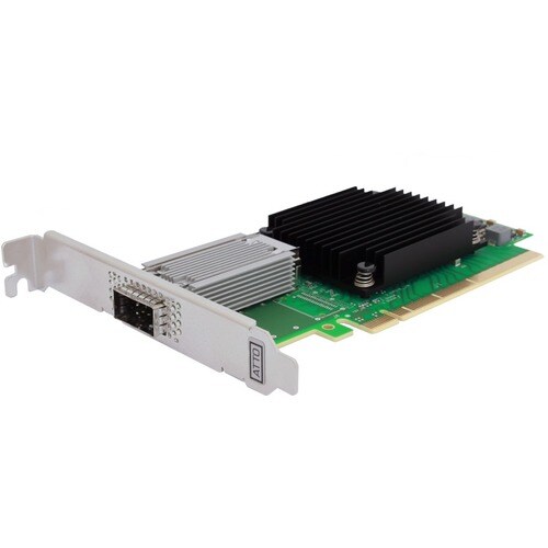 ATTO 100Gigabit Ethernet Card - PCI Express 3.0 x16 - 1 Port(s) - Optical Fiber - 100GBase-X, 50GBase-X, 40GBase-X, 25GBas