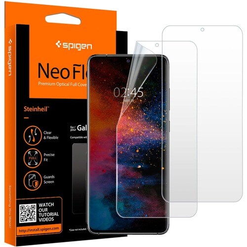 Spigen Neo Flex Screen Protector - Clear - 2 - For LCD Smartphone - Scratch Resistant, Fingerprint Resistant