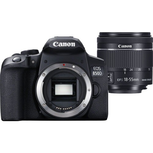 Canon EOS 850D 24.1 Megapixel Digital SLR Camera with Lens - 18 mm - 55 mm - Autofocus - 7.6 cm (3") Touchscreen LCD - SLR