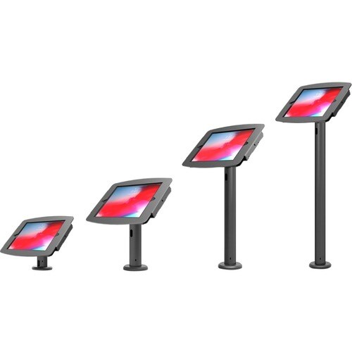 Compulocks iPad 10.2" Space Enclosure Tilting Stand 4" Black - High Grade Aluminum Enclosure, Quick Lock and Unlock Keyed 