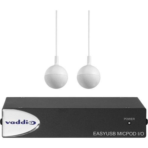 Vaddio EasyUSB USB Camera MicPOD with 2 CeilingMIC Conferencing Microphones - Rubber, Silicone - White