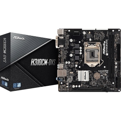 ASRock H310CM-DVS Desktop Motherboard - Intel H310 Chipset - Socket H4 LGA-1151 - Micro ATX - Core i7 Processor Supported 