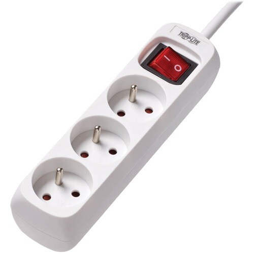 Tripp Lite by Eaton 3-Outlet Power Strip - French Type E Outlets, 220-250V AC, 16A, 1.5 m Cord, Type E Plug, White - Frenc