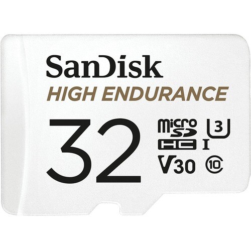 microSDHC SanDisk High Endurance - 32 GB - Classe 10 di tipo UHS-I (U3) - 100 MB/s Lettura - 40 MB/s Scrittura
