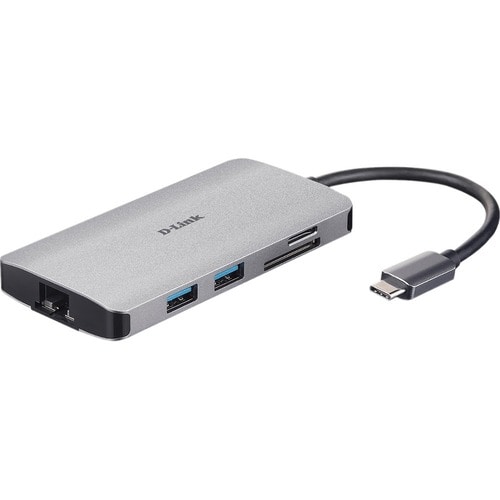 D-Link 8-in-1 USB-C Hub with HDMI/Ethernet/Card Reader/Power Delivery. Connectivity technology: Wired, Host interface: USB