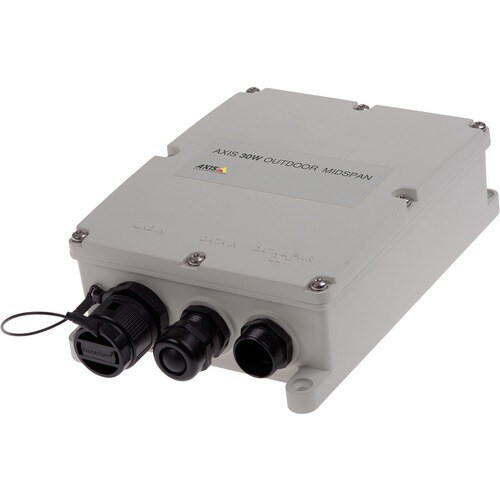 AXIS 30 W Outdoor Midspan - 120 V AC, 230 V AC Input - 54 V DC Output - 1 x 10/100/1000Base-T Input Port(s) - 1 x PoE Outp