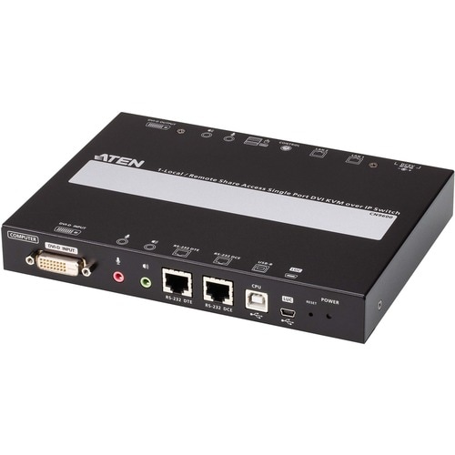 ATEN 1-Local/Remote Share Access Single Port DVI KVM over IP Switch - 1 Computer(s) - 1 Local User(s) - 1920 x 1200 Maximu