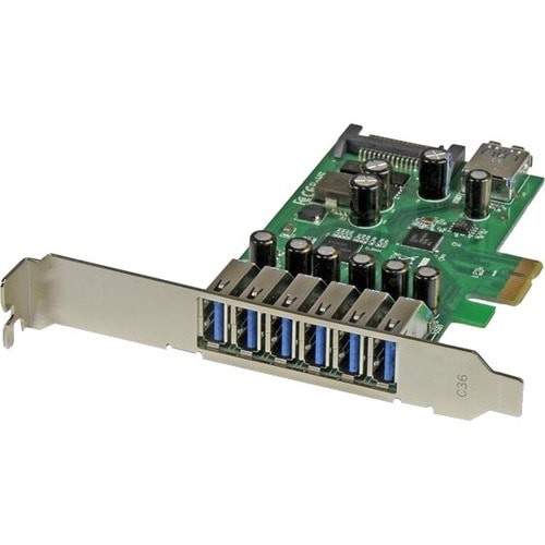 7 PORT PCI EXPRESS USB 3.0 CARD - STANDARD & LOW-PROFILE - SATA POWER - UASP SUPPORT - 1 INTERNAL & 6 EXTERNAL USB 3.0 POR